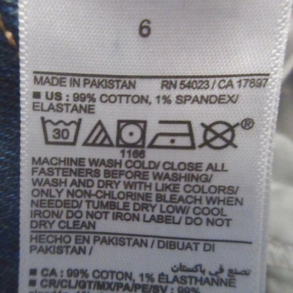 Old Navy Jean Shorts Womens Size 6 Dark High Rise Smoothing OG Straight Long NWT - Picture 8 of 8